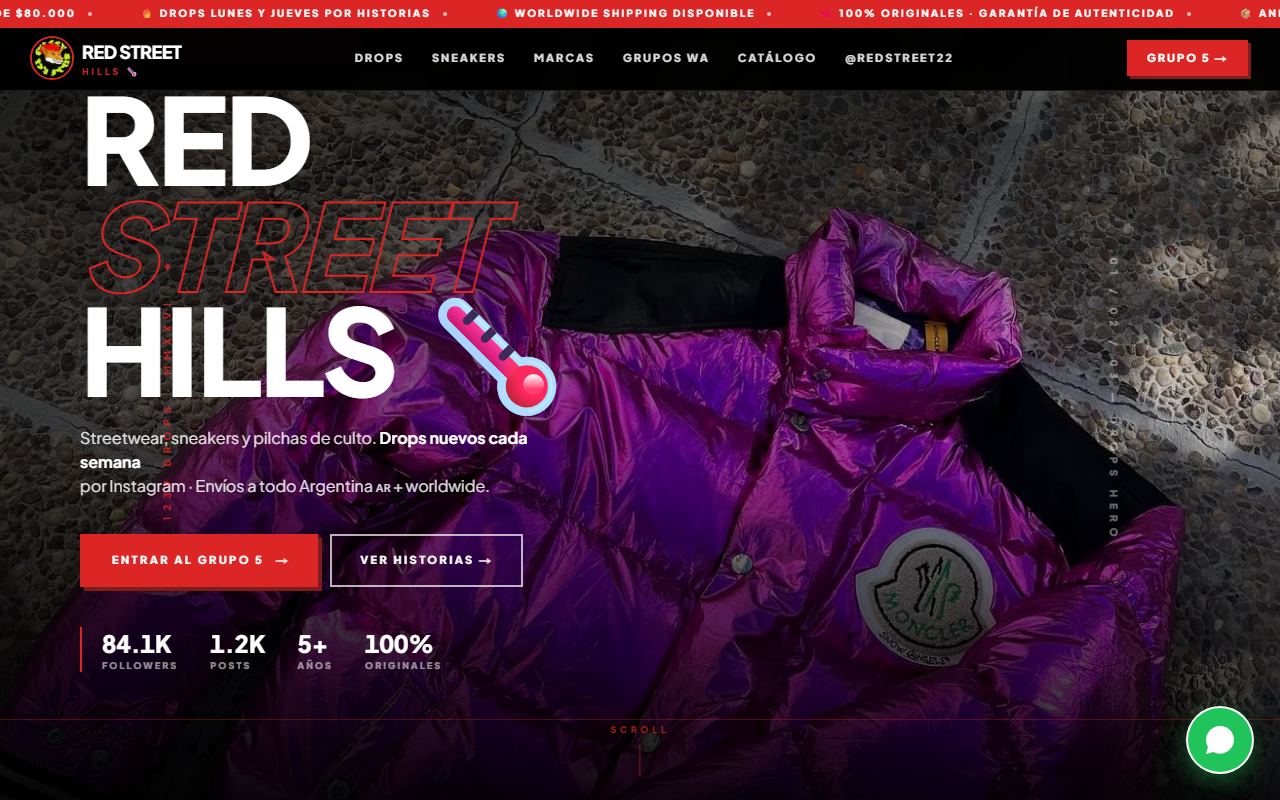 Red Street 22 en vivo: streetwear con paleta roja de alto contraste